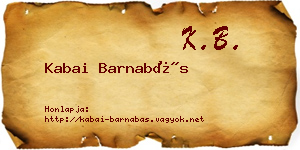 Kabai Barnabás névjegykártya