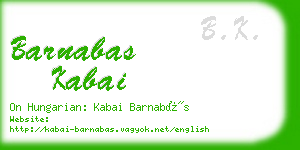 barnabas kabai business card